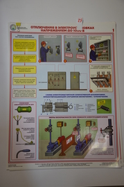 Плакат "Отключение в электроустановках напряжением до 1000 В"