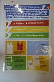 Плакат "Безопасность при эксплуатации электроустановок"